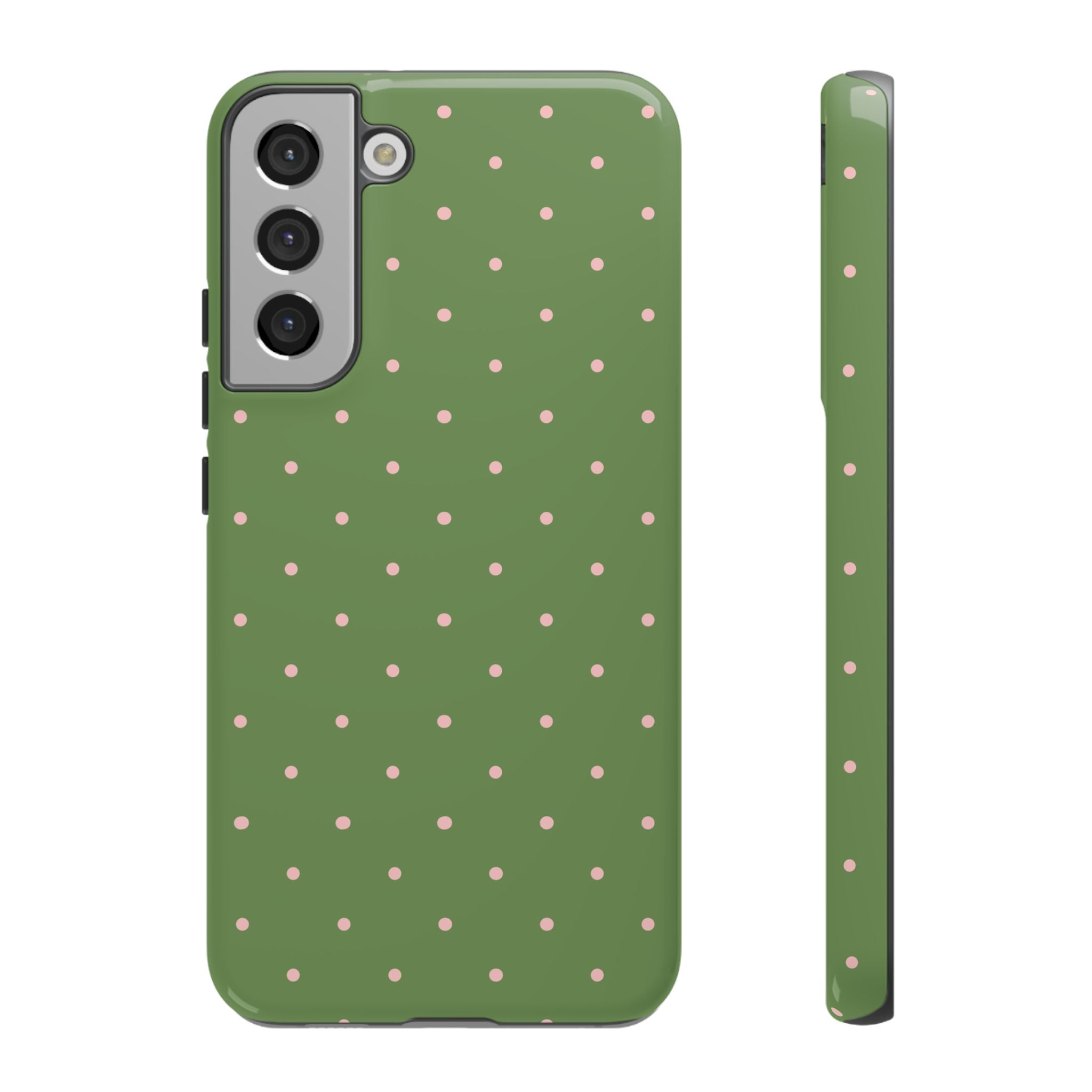 Matcha Green & Pink Polka Dot Phone Case