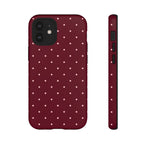 Burgundy Red & Pink Polka Dot Phone Case