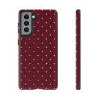 Burgundy Red & Pink Polka Dot Phone Case