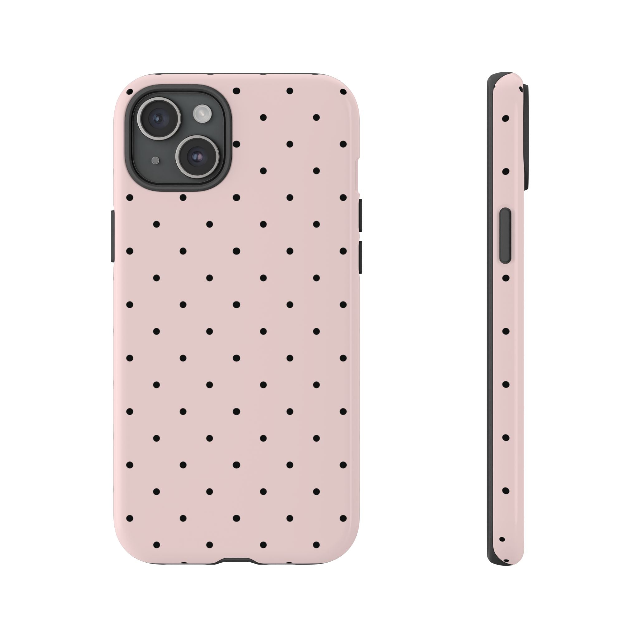 Baby Pink & Black Polka Dot Phone Case