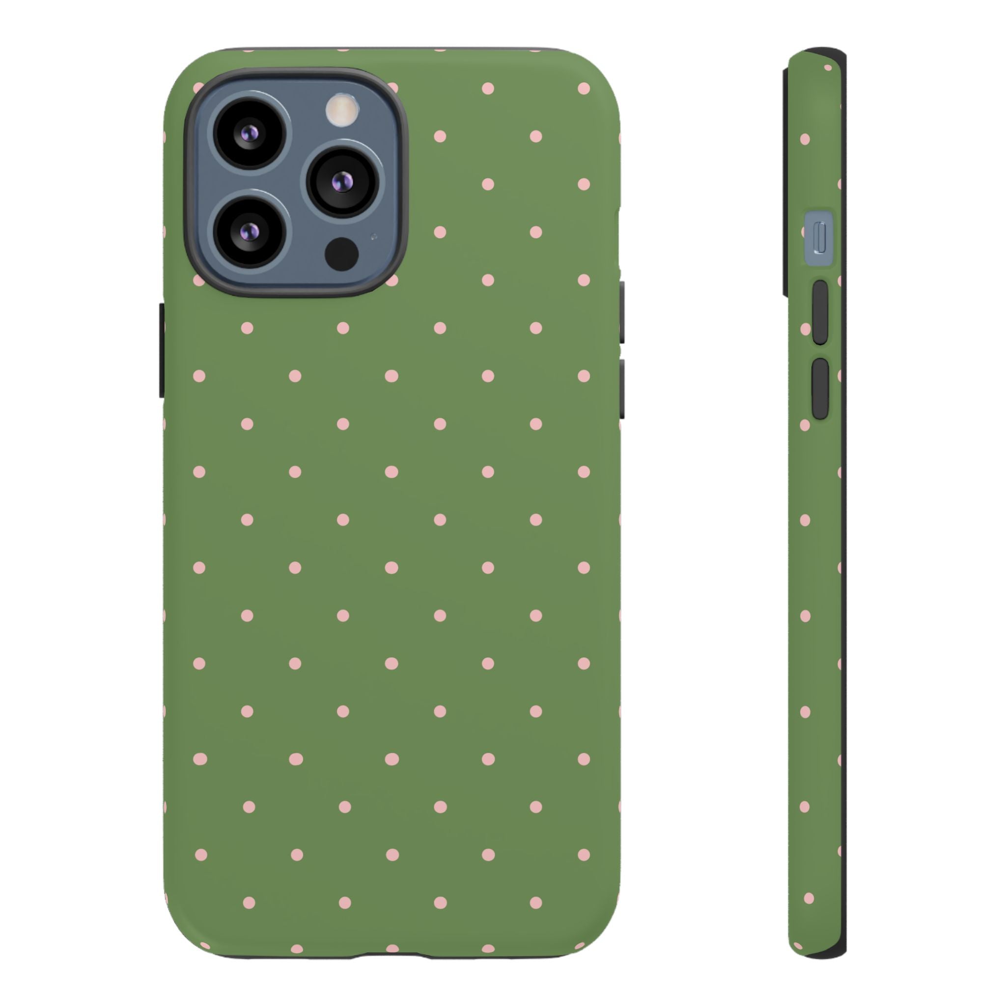 Matcha Green & Pink Polka Dot Phone Case