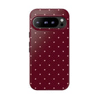Burgundy Red & Pink Polka Dot Phone Case