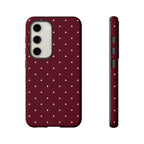 Burgundy Red & Pink Polka Dot Phone Case