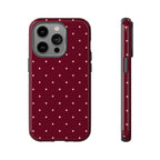 Burgundy Red & Pink Polka Dot Phone Case
