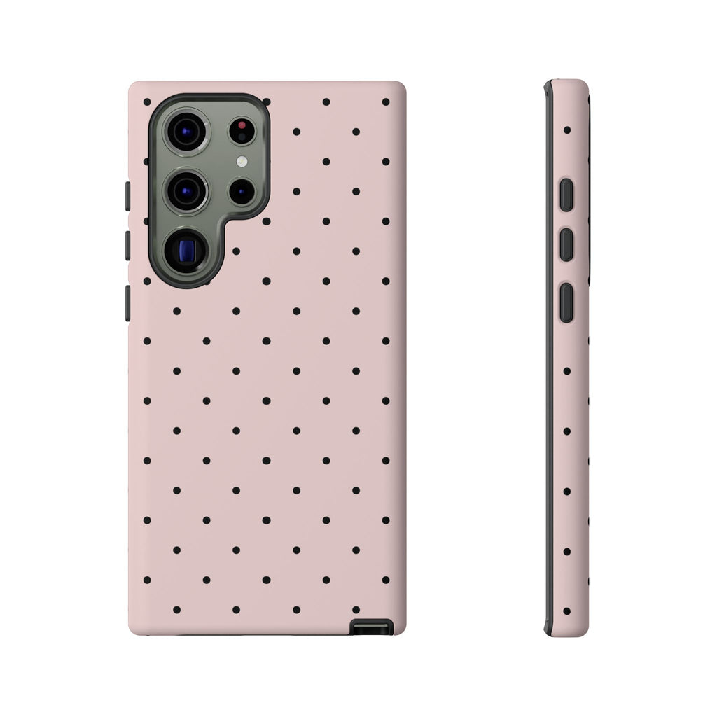 Baby Pink & Black Polka Dot Phone Case