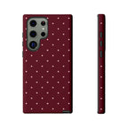 Burgundy Red & Pink Polka Dot Phone Case