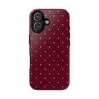 Burgundy Red & Pink Polka Dot Phone Case
