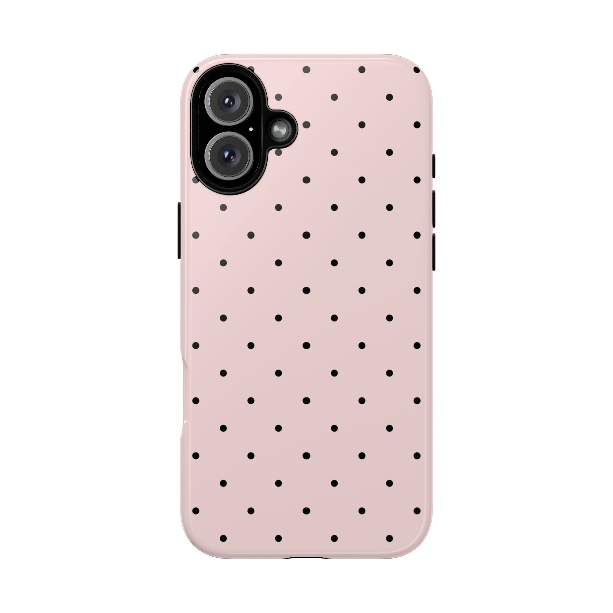 Baby Pink & Black Polka Dot Phone Case