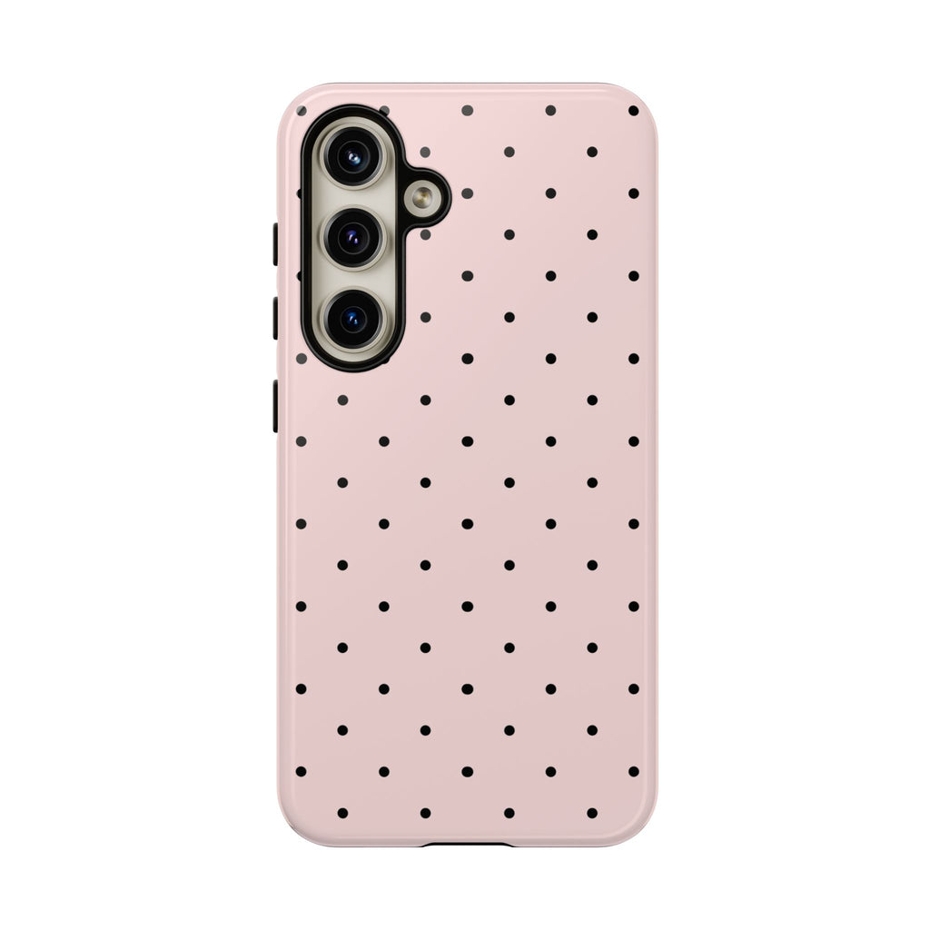Baby Pink & Black Polka Dot Phone Case