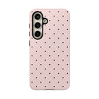 Baby Pink & Black Polka Dot Phone Case