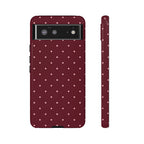 Burgundy Red & Pink Polka Dot Phone Case