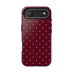 Burgundy Red & Pink Polka Dot Phone Case