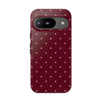 Burgundy Red & Pink Polka Dot Phone Case
