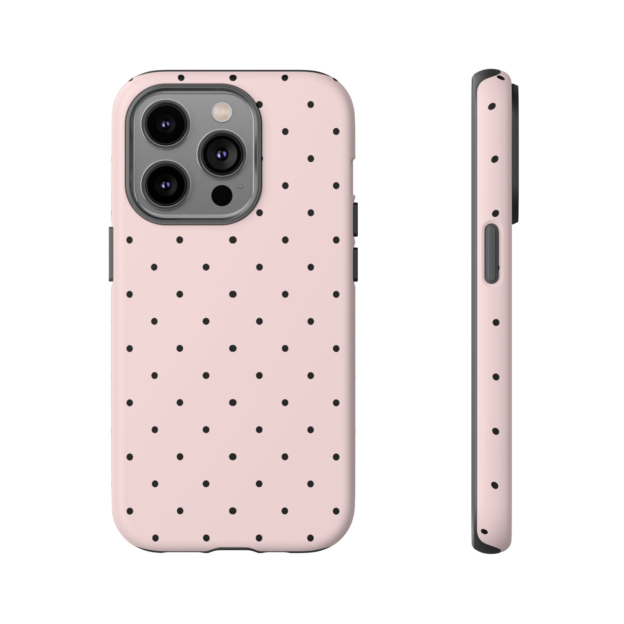 Baby Pink & Black Polka Dot Phone Case