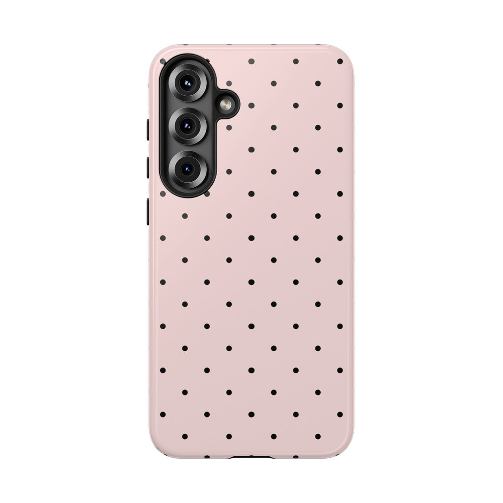 Baby Pink & Black Polka Dot Phone Case