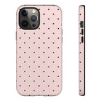 Baby Pink & Black Polka Dot Phone Case