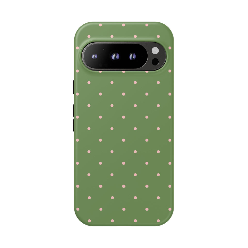 Matcha Green & Pink Polka Dot Phone Case