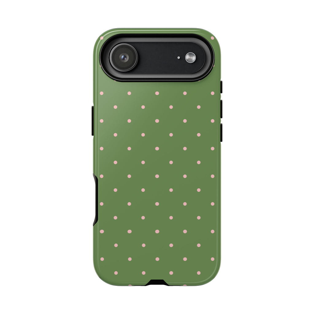 Matcha Green & Pink Polka Dot Phone Case