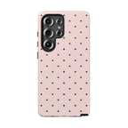 Baby Pink & Black Polka Dot Phone Case