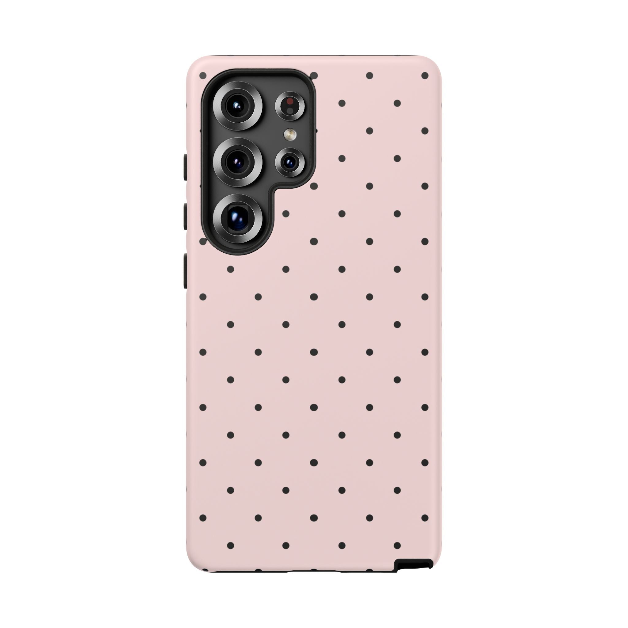 Baby Pink & Black Polka Dot Phone Case