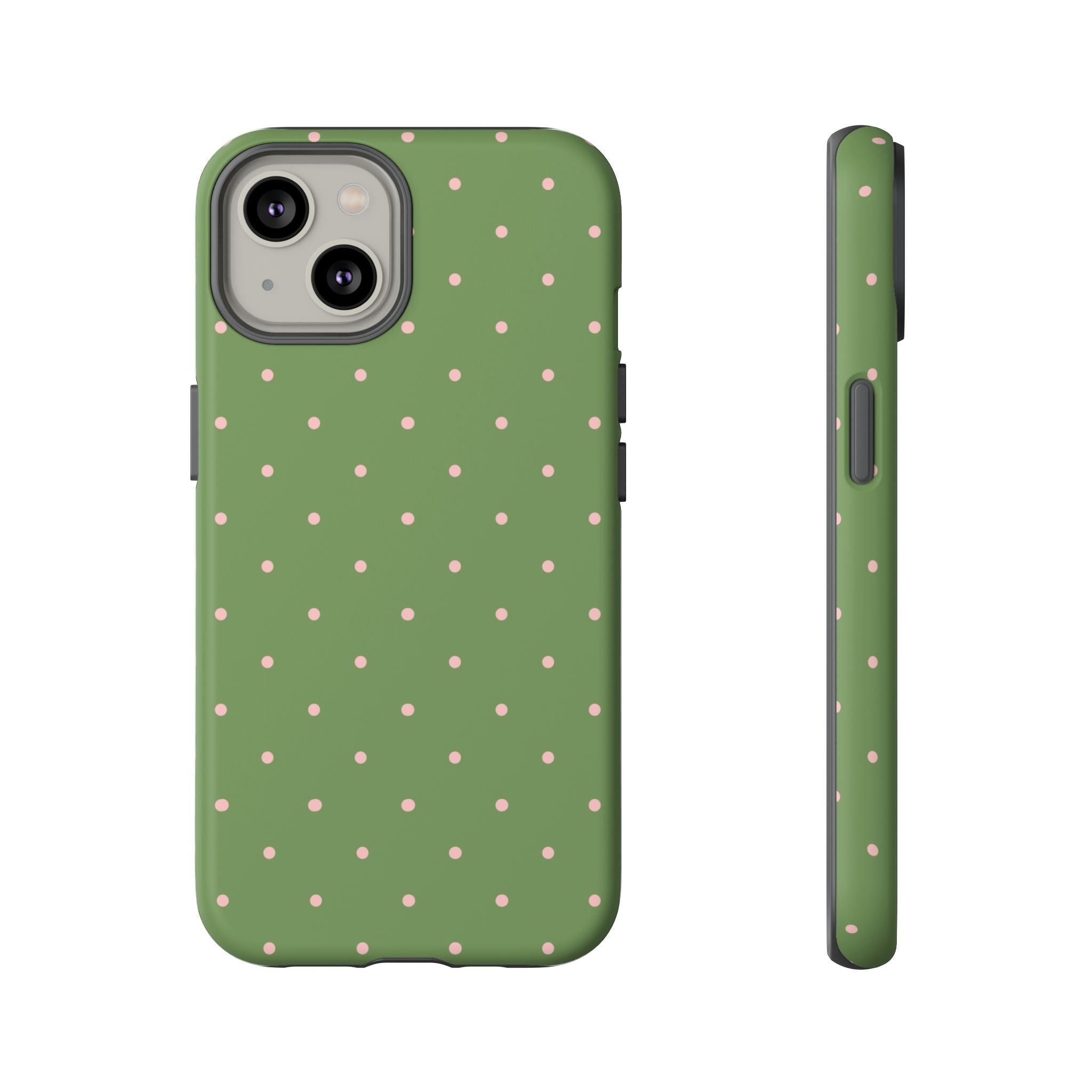 Matcha Green & Pink Polka Dot Phone Case