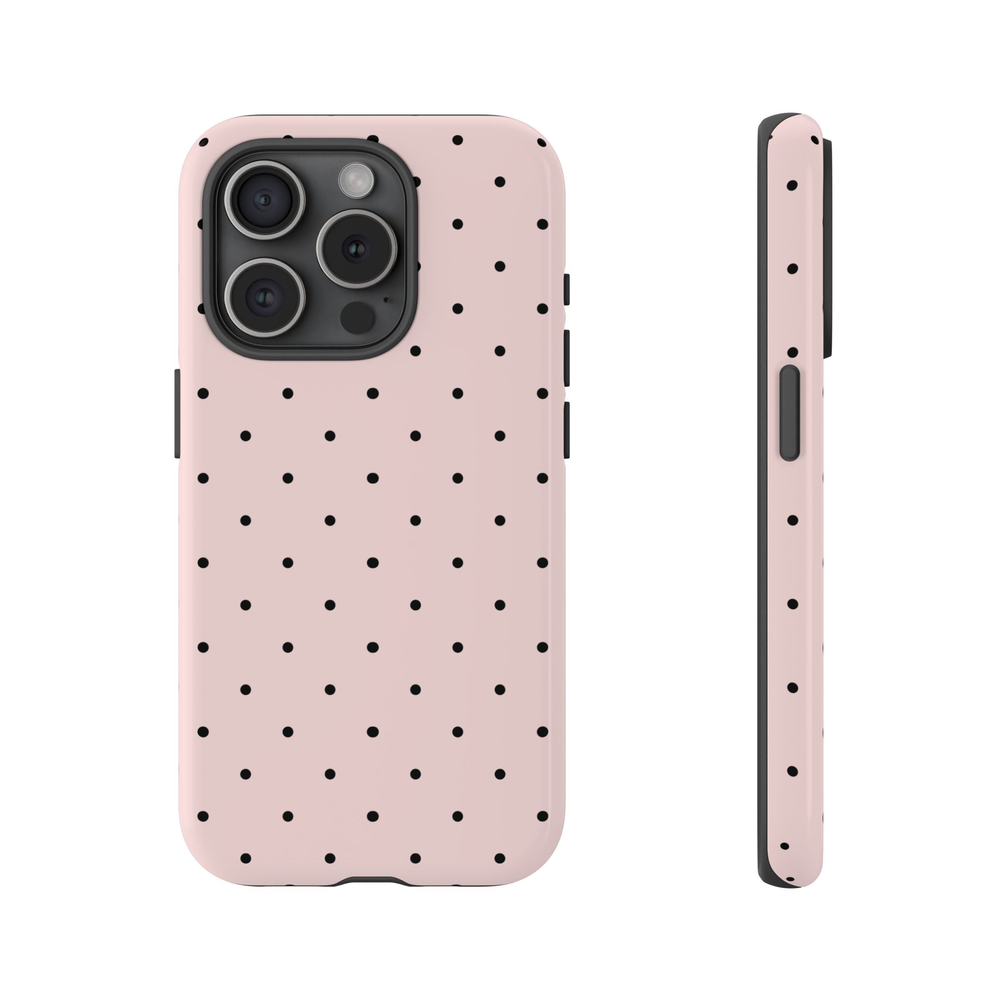 Baby Pink & Black Polka Dot Phone Case