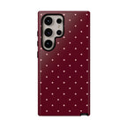 Burgundy Red & Pink Polka Dot Phone Case