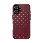 Burgundy Red & Pink Polka Dot Phone Case