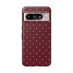 Burgundy Red & Pink Polka Dot Phone Case
