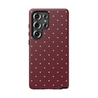 Burgundy Red & Pink Polka Dot Phone Case