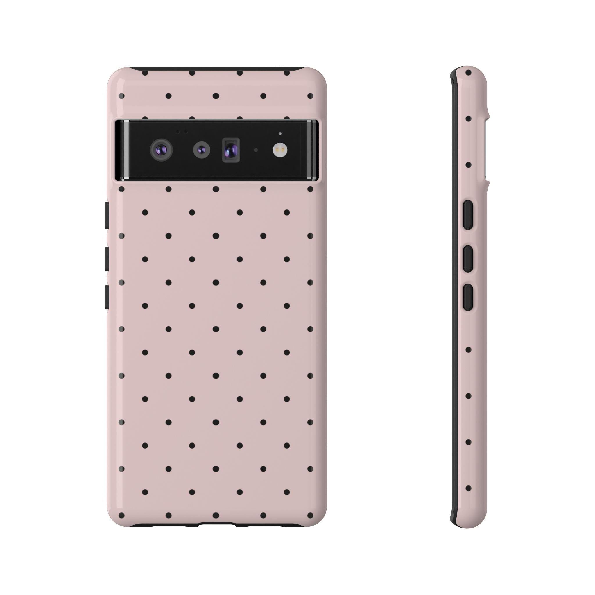 Baby Pink & Black Polka Dot Phone Case