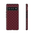 Burgundy Red & Pink Polka Dot Phone Case