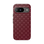 Burgundy Red & Pink Polka Dot Phone Case