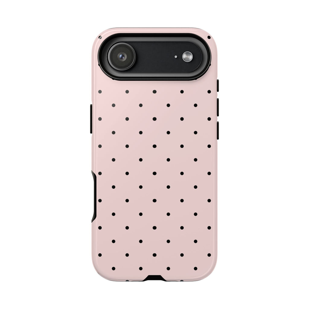Baby Pink & Black Polka Dot Phone Case
