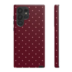 Burgundy Red & Pink Polka Dot Phone Case